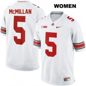 Women's NCAA Ohio State Buckeyes Raekwon McMillan #5 College Stitched Authentic Nike White Football Jersey AD20B85LX